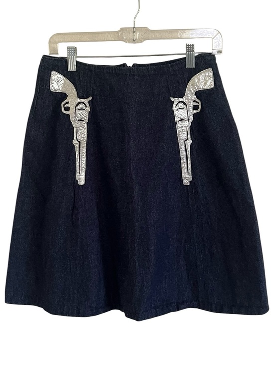 Lorna Leedy Dresses & Skirts - Lorna Leedy Fancy Pony Land Blue Denim Gun Pencil Skirt Small